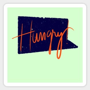 Orange Hungry hand letters Magnet